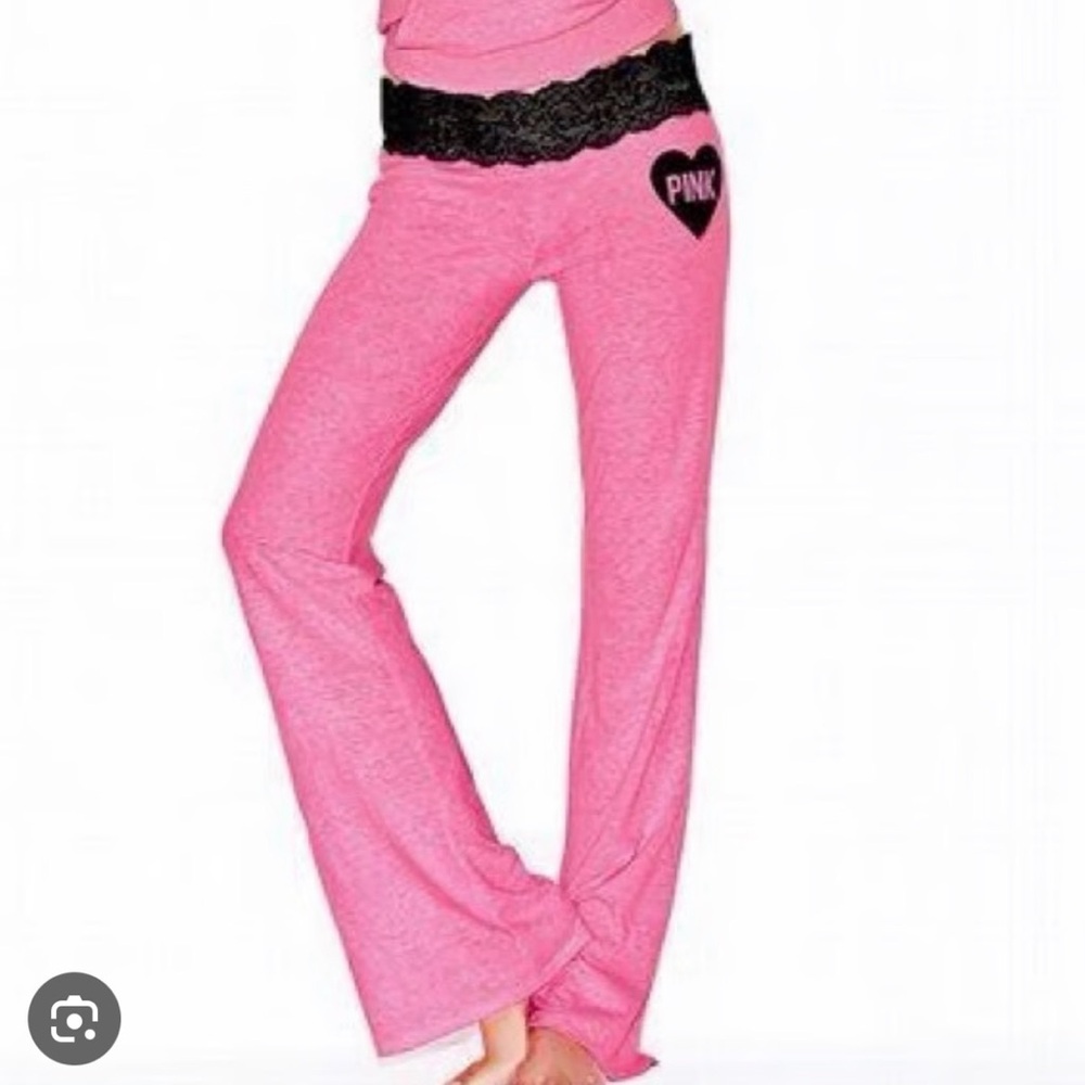 Victoria’s Secret PINK - Women’s (S) Lounge Pants Bottoms with Black Lace Waist